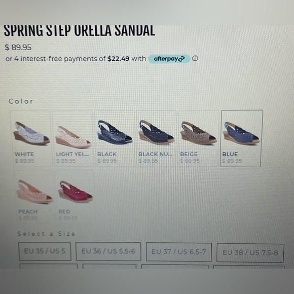 Bluegray SpringStep Orella Sandal,slingback wedges. Italian leather. Lasercut. - Picture 5 of 5